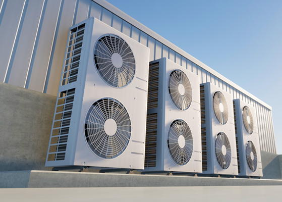 Interior view of heat pump systems at the United States Department of Health and Human Services